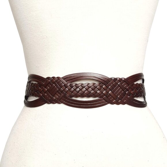 Hand Braided Leather Belt with Horseshoe shape buckle